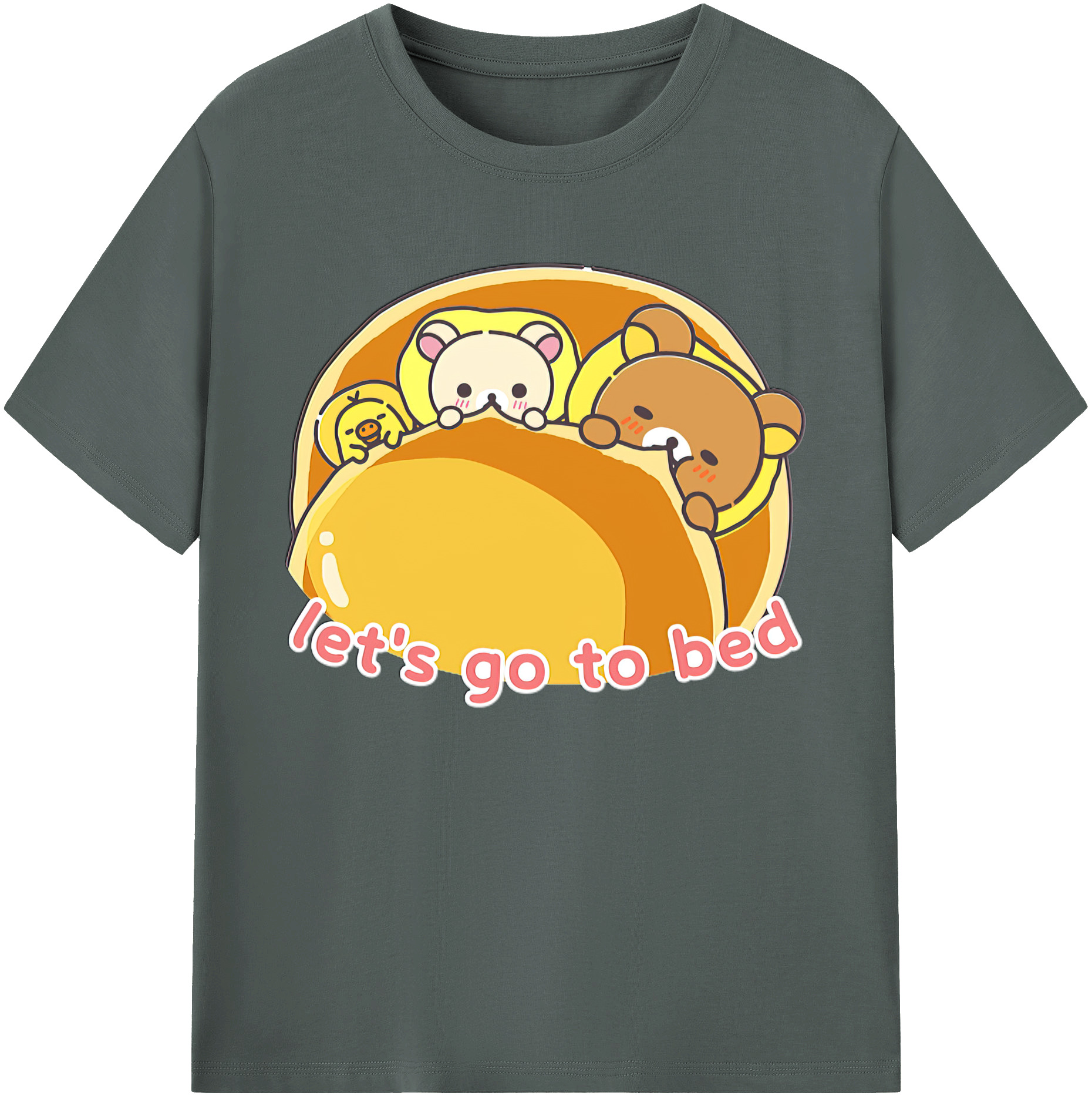 （画像用） リラックマ リラックマ キイロイトリ Rilakkuma Korilakkuma Kiiroitori 綿100％ メンズ半袖Tシャツ｜肌触りやわらか＆通気性